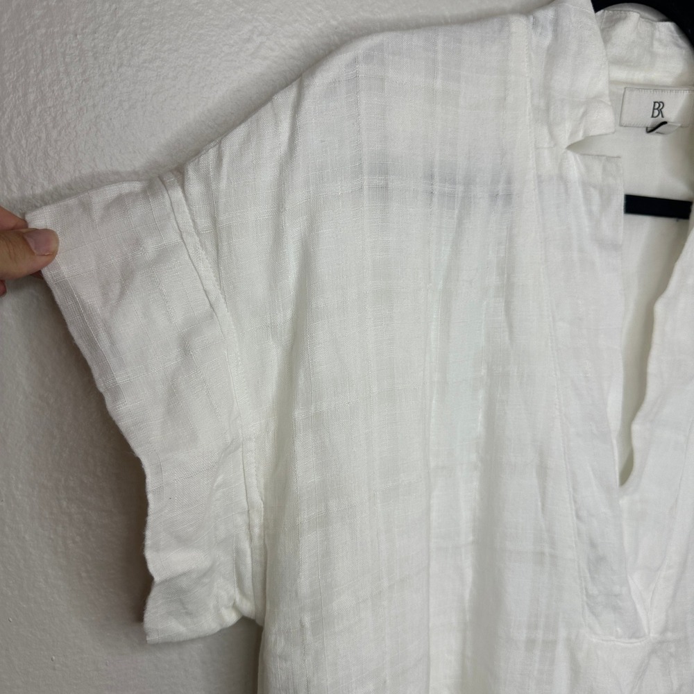 Banana Republic Laurel Linen-Cotton Utility Dress V-Neck Shift Size Medium - Picture 4 of 6